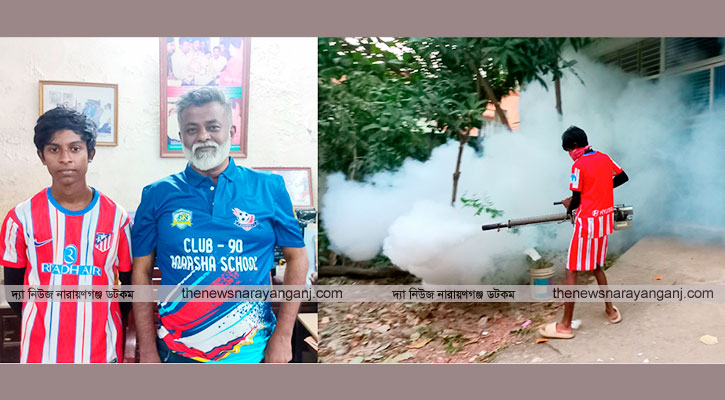 পড়ালেখার খরচ জোগাতে কলেজ ছাত্র সোহাগ হয়েছেন মশক নিধন কর্মী