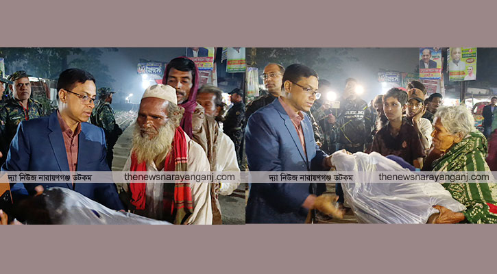 রাতের আঁধারে শীতার্তদের মাঝে কম্বল বিতরণ করলেন জেলা প্রশাসক