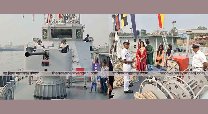 বিজয় দিবসে নৌবাহিনীর যুদ্ধজাহাজ পরিদর্শনে জনসাধারণের ভিড়