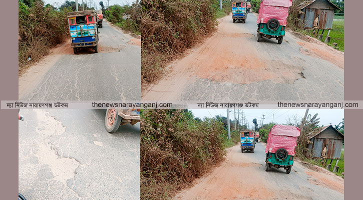 নবীগঞ্জ-মিনারবাড়ি সড়কের বেহাল দশা