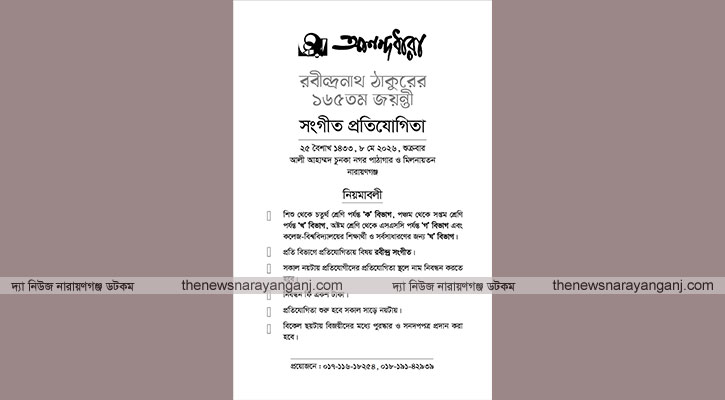 রবীন্দ্রনাথের ১৬৫ তম জয়ন্তী, আনন্দধারার নানা আয়োজন