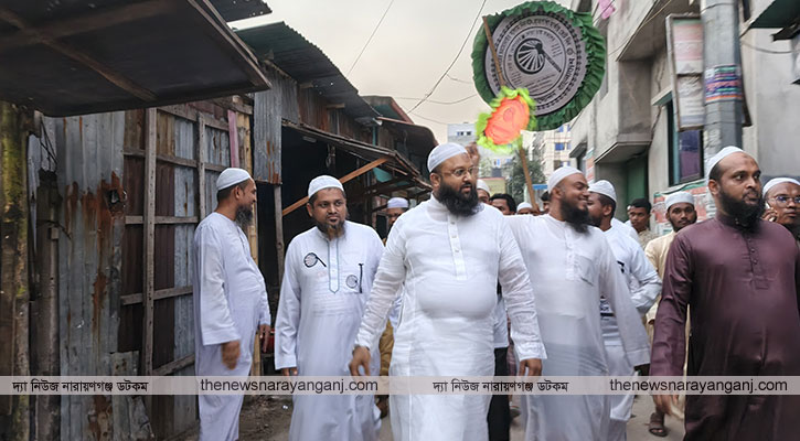 ফতুল্লা ৬নং ওয়ার্ডে হাতপাখার মুফতি ইসমাঈল সিরাজীর গণসংযোগ