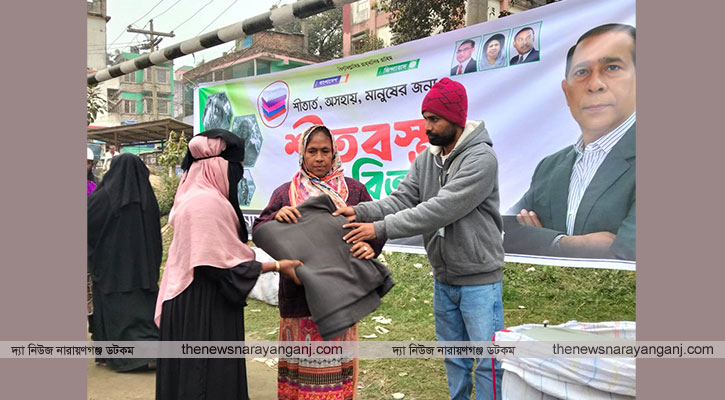 শীতার্তদের মাসুদুজ্জামানের শীতবস্ত্র বিতরণ