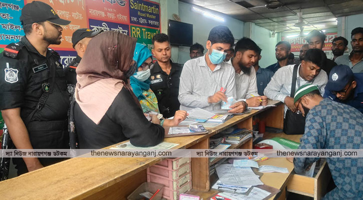 চাষাঢ়ায় বাস কাউন্টারে ভ্রাম্যমাণ আদালত