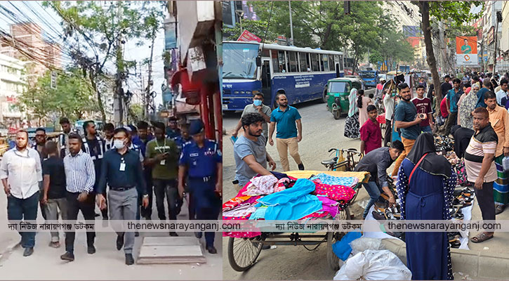 অভিযানের পর ফুটপাত সড়ক হকারদের দখলে