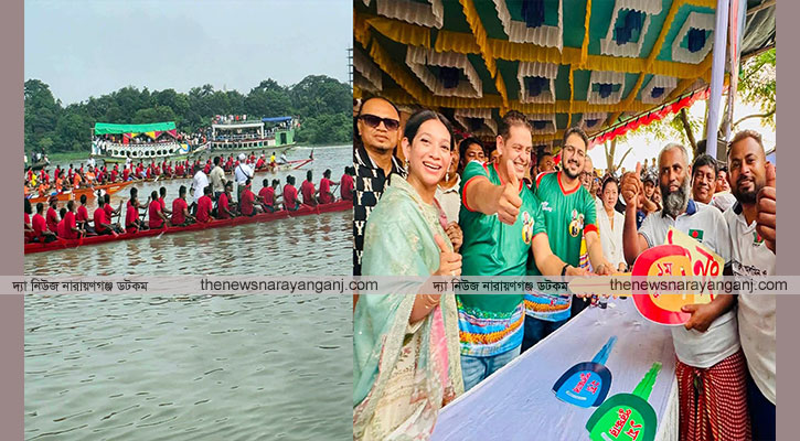 দেড় দশক পর কাঞ্চনে শীতলক্ষ্যার বুকে ফিরল নৌকাবাইচ, জনতার ঢল