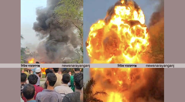 সিদ্ধিরগঞ্জে সিগারেটের আগুন থেকে জ্বালানি তেলের গোডাউনে আগুন