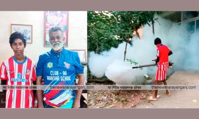 পড়ালেখার খরচ জোগাতে কলেজ ছাত্র সোহাগ হয়েছেন মশক নিধন কর্মী