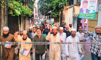 মাওলানা মঈনুদ্দিন আহমাদের পক্ষে খানপুরে গণসংযোগ