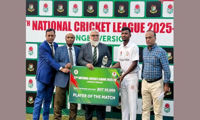 অভিষেক প্লেয়ার অফ দ্যা ম্যাচ নারায়ণগঞ্জের ফয়সাল