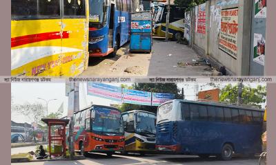 খানপুর সড়কে বাস টার্মিনাল