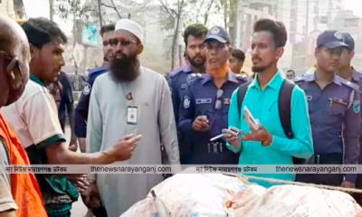 সড়কে শৃঙ্খলা ফেরাতে চাষাঢ়ায় জেলা প্রশাসনের অভিযান