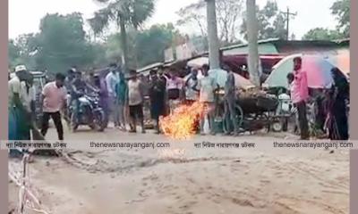 এশিয়ান হাইওয়েতে গ্যাস লাইনে ফাটল থেকে আগুন