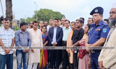 শহরের ৫ নাম্বার ঘাট বিসর্জনের জায়গা পরিদর্শনে জেলা প্রশাসক