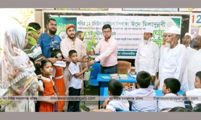 শিক্ষা প্রতিষ্ঠানে মইনীয়া যুব ফোরামের বৃক্ষ রোপণ বই বিতরণ