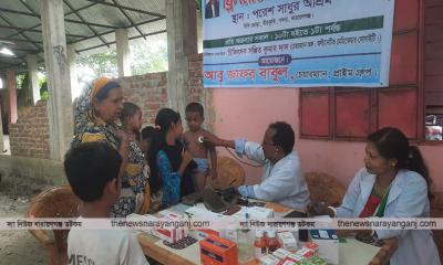 পরেশ সাধুর আশ্রমে আর্তমানবতার সেবায় আবু জাফর আহমেদ বাবুল