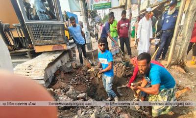 বন্দরে অবৈধ গ্যাস সংযোগ উচ্ছেদে তিতাসের অভিযান