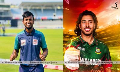 নারায়ণগঞ্জের ফয়সালের বলে সৌম্য বোল্ড আউট