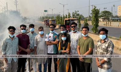 লিংক রোডে বর্জ্য অপসারণে ছাত্রশক্তির উদ্যোগ