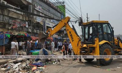 সিদ্ধিরগঞ্জের শিমরাইলে মহাসড়কে ৫ শতাধিক দোকানপাট উচ্ছেদ