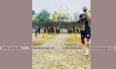 ওসমানী স্টেডিয়ামে পাম্প বিকল, ধূলাবালিতে ফুটবলারদের ভোগান্তি