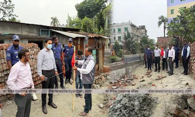 নলখালী খালে উপজেলা প্রশাসনের জায়গা উদ্ধার