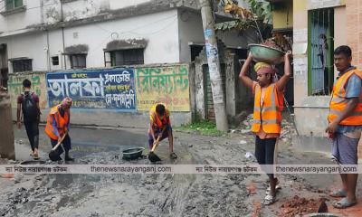 সদর ইউএনও’র উদ্যোগে সস্তাপুরে সড়ক সংস্কার
