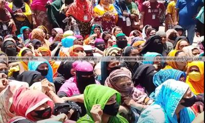 ১১ দফা দাবিতে শ্রমিকদের দিনব্যাপী বিক্ষোভ