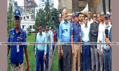 টিএন্ডটি কলোনীর মাদকের ডেরায় প্রশাসনের কর্মকর্তাদের পরিদর্শন