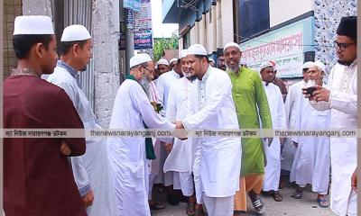 সিদ্ধিরগঞ্জ জুম্মার নামাজ শেষে আবদুল জব্বারের মতবিনিময়