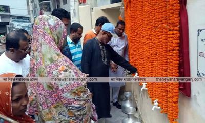 আমলাপাড়ায় গভীর নলকূপ দিল নাসিক