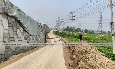 এশিয়ান হাইওয়ে সড়ক দেবে গেছে