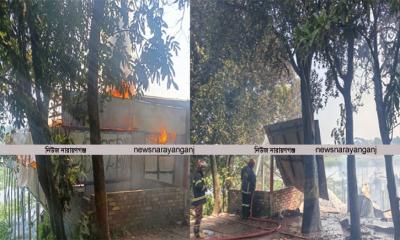 বন্দরের সাবদীতে ‘ফুলের বাগান রেস্টুরেন্টে’ আগুন
