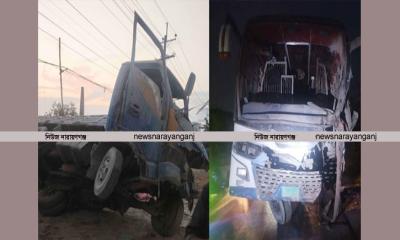 বন্দরে বাস-ট্রাকের মুখোমুখি সংঘর্ষে বাবা-ছেলে নিহত